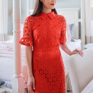 Chicwish Faith in Elegance Red Crochet Dress